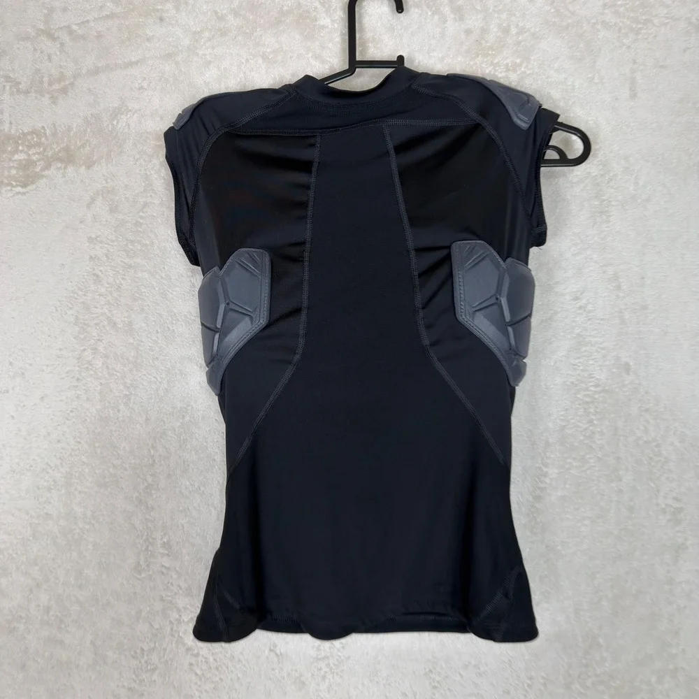 Nike Pro Dri-FIT Youth Padded Football Compression Shirt Black Grey Size M